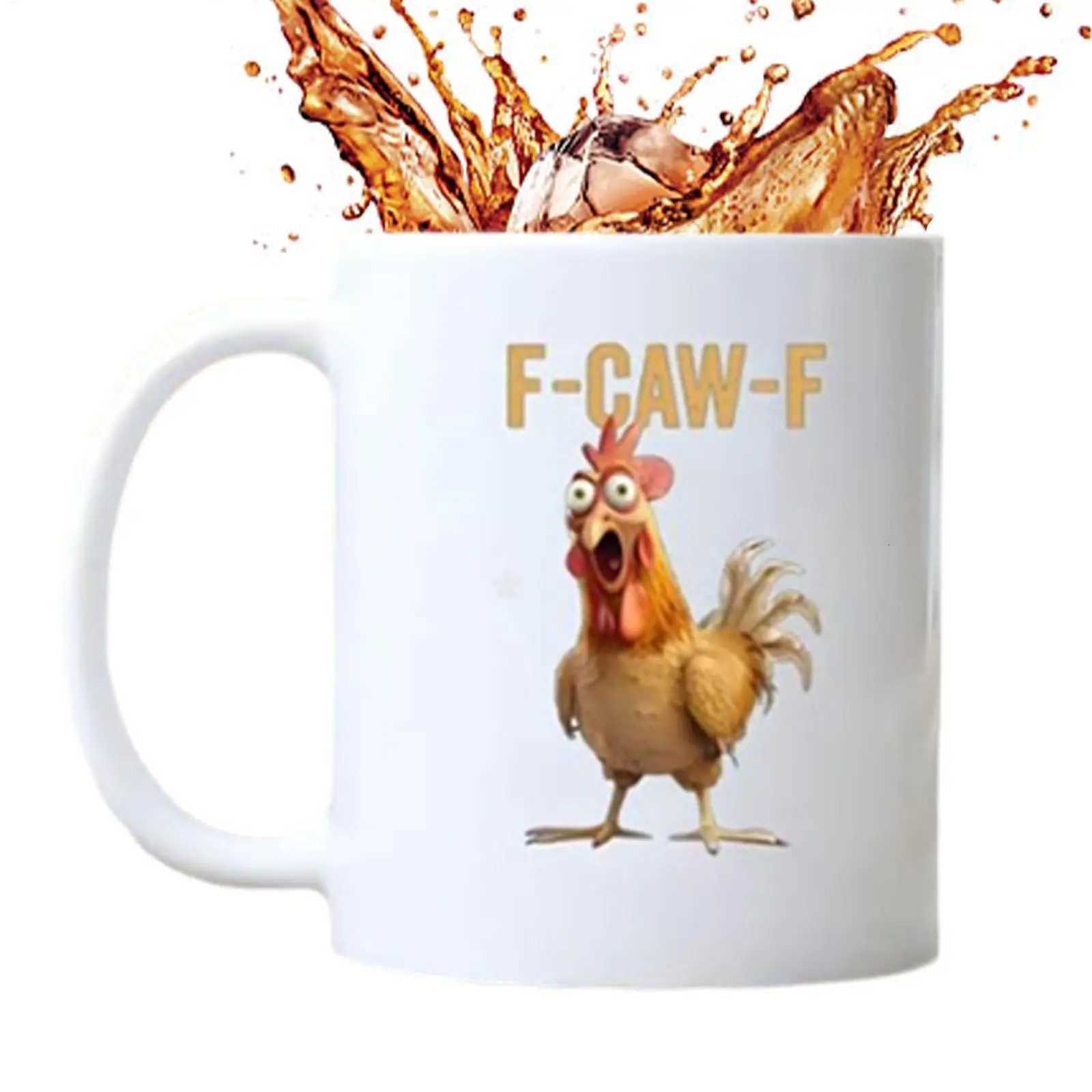 15oz Rooster Coffee Mug Double-Glazed Finish Drinkware Funny Ceramic Coffee Mug for Birthday Christmas Easter Farm Kitchen C251210