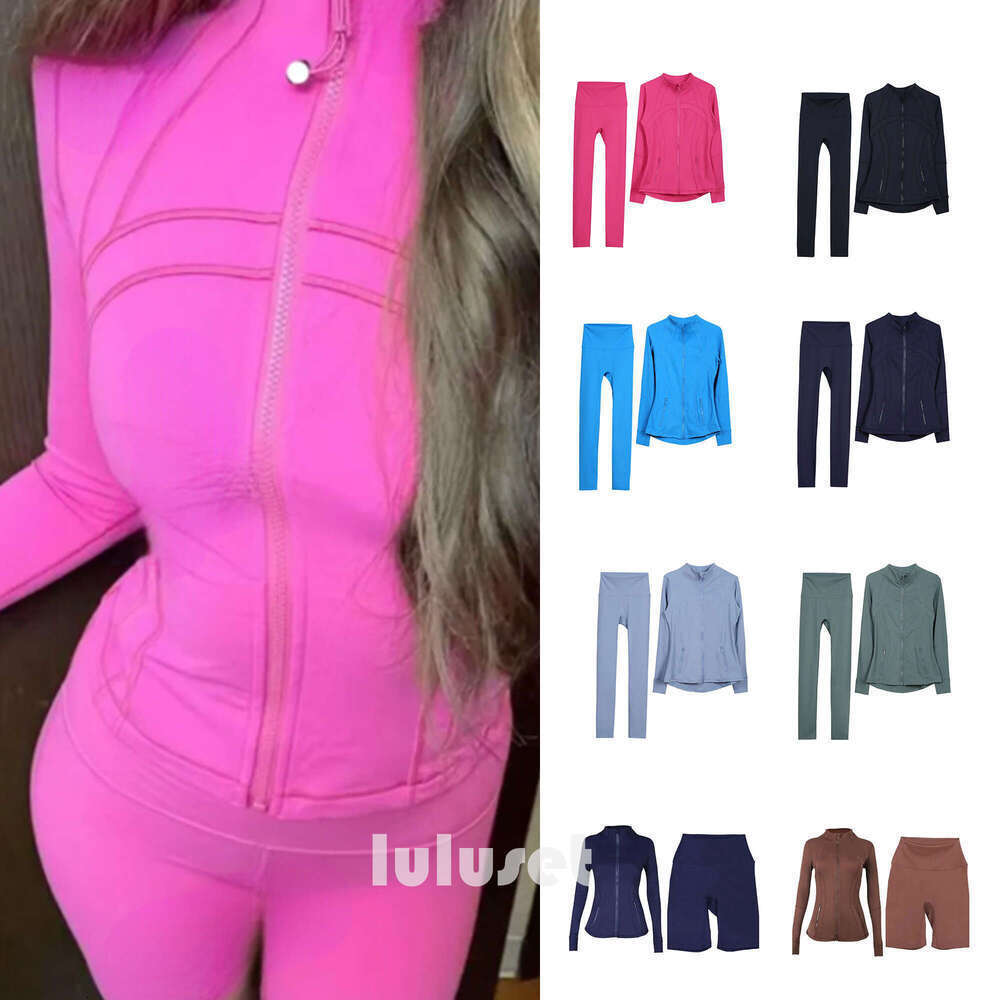 Top luluity lemonive jacket Sweatshirt Overcoat Bra Leggings Men Women Clothes Sets jacket Plus Soft Socks luluity lemonive set Pants jackets shorts Set