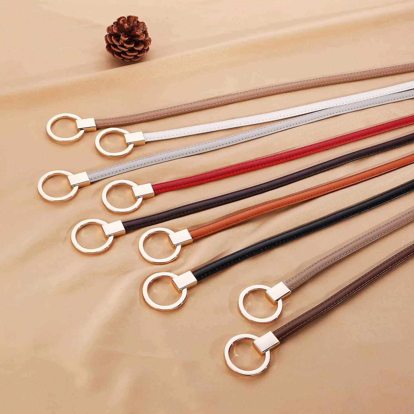 Luxury Leather Belt for Women Minimalist Cowhide Buckle Office Blazer Maxi Dress Fashion Accessory Y251210