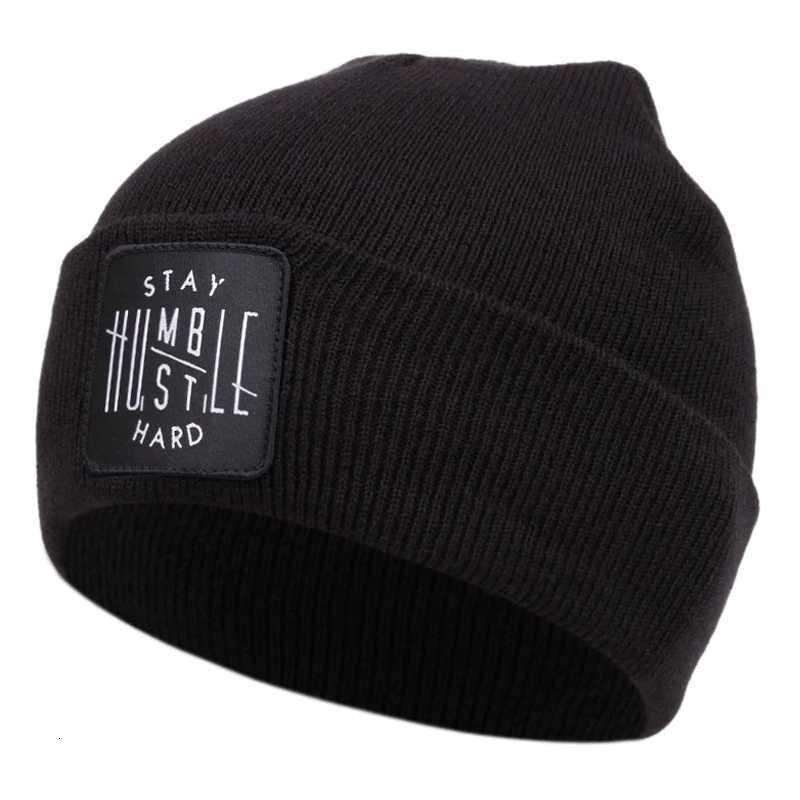 Luxury Stay Hard lettered knitted cap for Autumn and winter outdoor sports events Warm woolen cap for casual and versatile Y251209