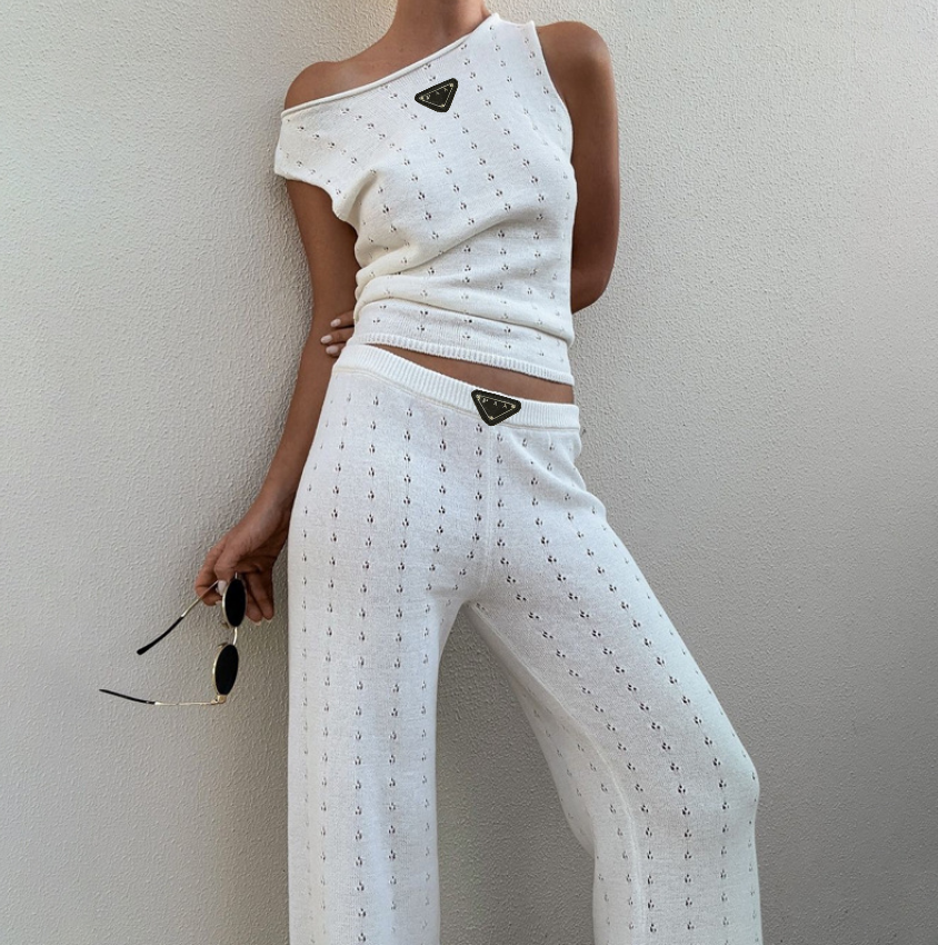 Designer Tracksuits Women 2 Set Casual Workout Outfits For Women Fitted Crew Neck T-Shirt High Waist Pants Matching Sets Streetwear