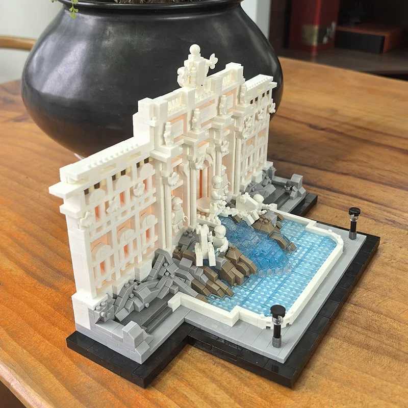 Creative Trevi Fountain Building Blocks Model World Famous City Street View Architecture Assembly Bricks Toys Gift For Kid AdultT251210