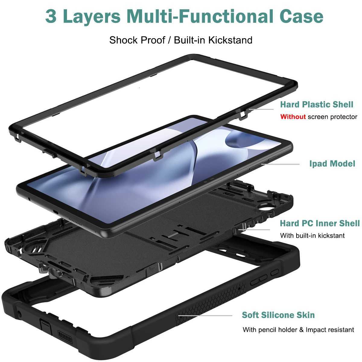 Heavy Duty Protective Case for T-Mobile Revvl Tab 2 101 inch 2025 Tablet Stand Cover for Revvl Tab2 5G 101 Built-in Kickstand H251210