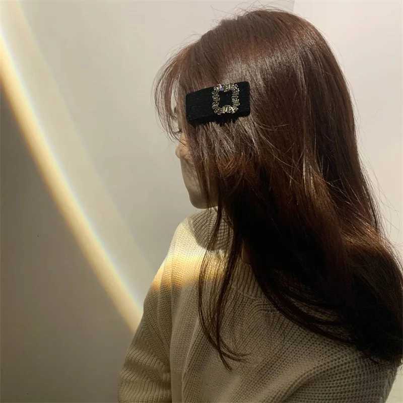 Brand New Black Veet Big Bow Hairpin for Wen Luxury Zircon Temperament Hair Clip BB Clip Heaear Hair Accories 2025 Y251210