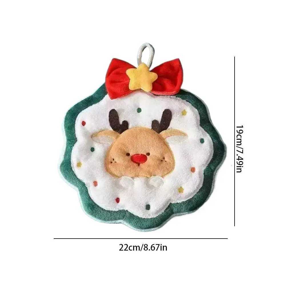 Christmas Hand Towel Cartoon Cute Snowman Coral Fleece Kitchen Cloth Absorbent Childrens Bath Hanging Tool C251210