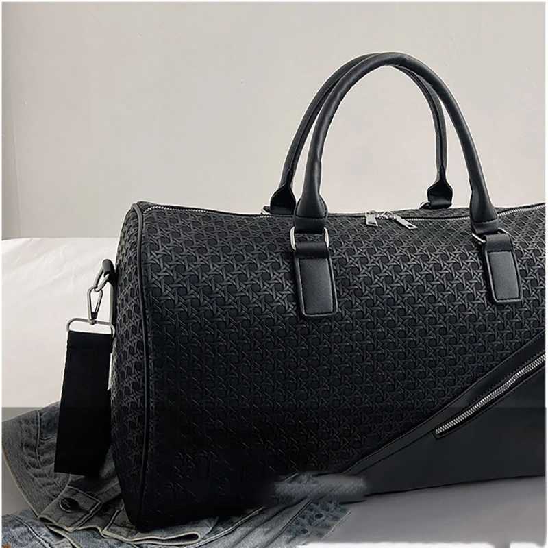 Cross Border Short Distance Travel Bag Wens PU Large Capacity Hand-held Storage Travel Lage Waterproof Fitness Mens Bag Y251209