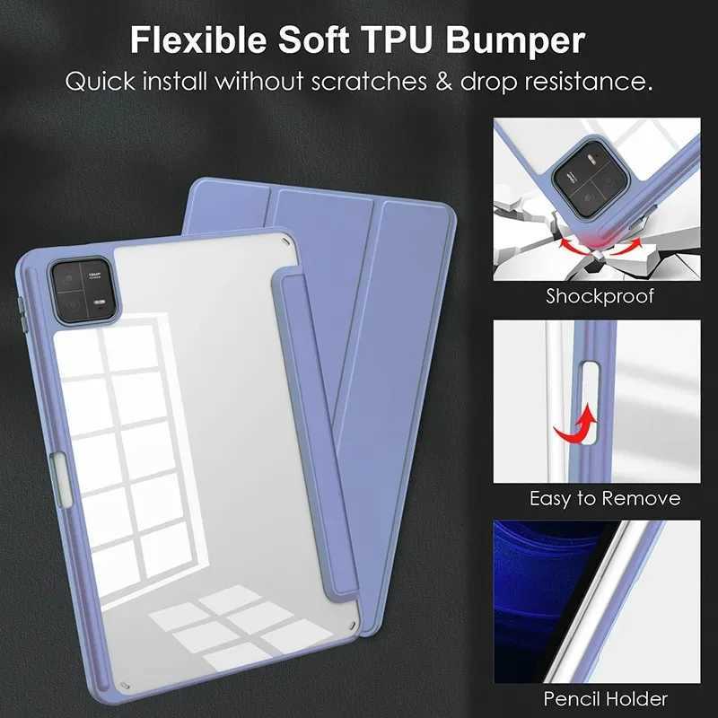 Case for Redmi Pad SE for Redmi SE 87 11 1061 in Redmi Pro/ Pad 121 Inch ransparent Hard Back Case with Awake/Sleep Cover H251210