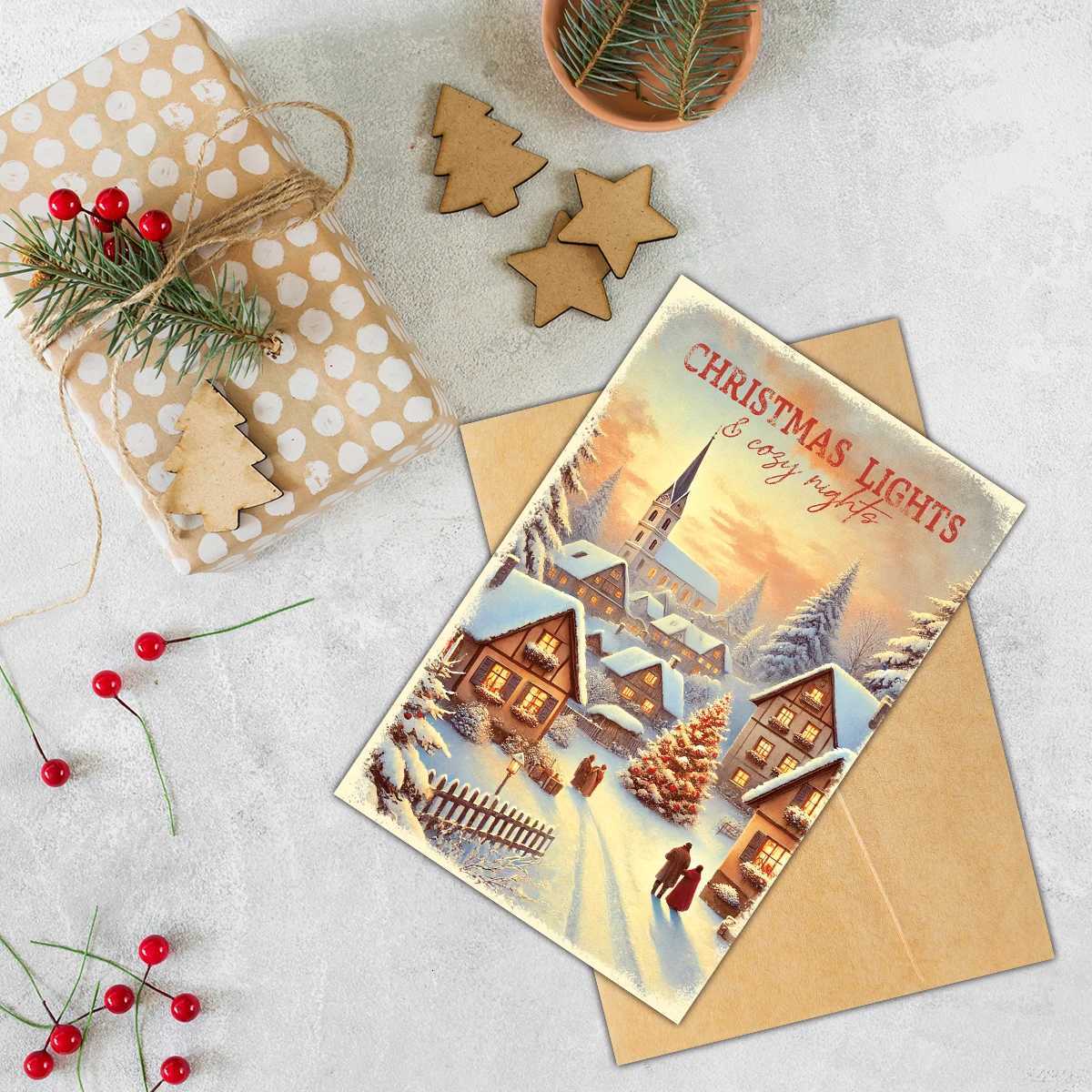 12pcs Vintage Christmas Greeting CardsExquisite Illustrations Of Santa ClausChristmas es For FamilyFriendHe Party Card H251210