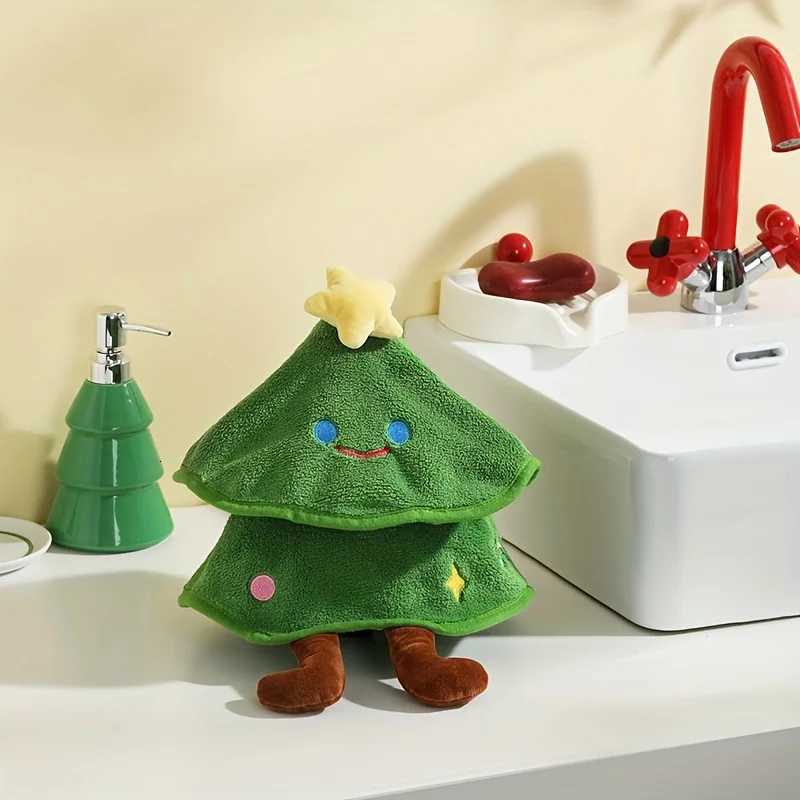 Cute Hanging Christmas Tree Decorative Hand Towel - Super Absorbent Thickened Quick-Drying Towel for Bathroom Hand Drying C251210