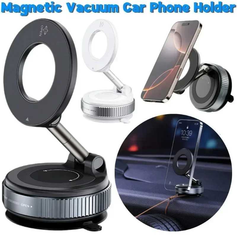Magnetic Vacuum Phone Holder Car Mount Vacuum Adsorption Car Phone Mount Foldable Car Navigation Holder for Gym Bath Shower C251210