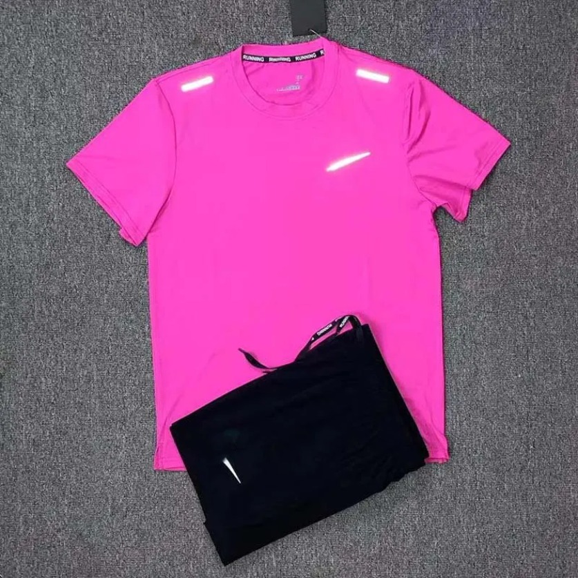 Tracksuit men shorts t shirt pants tech set tracksuit shirts shorts two-piece mens fitness suit print quick drying t-shirt jogg Asian size