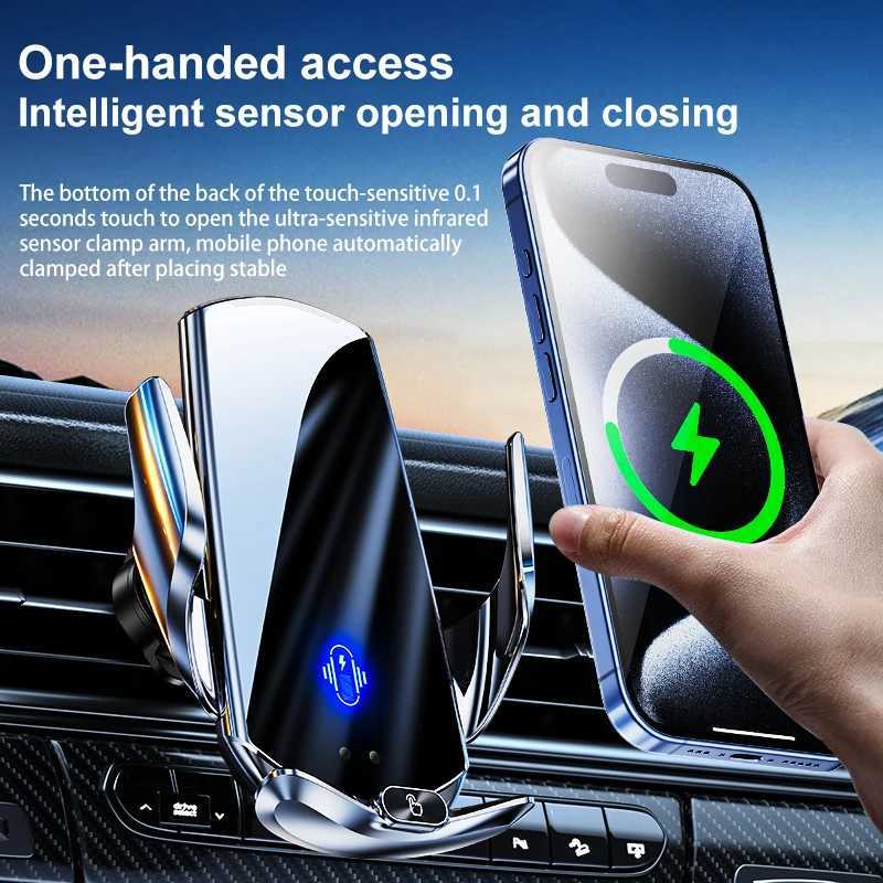 Car Mount Wireless Charging Stand Vehicle Phone Mounts Car Phone Holder Autatic Quick Release Button For Iphone C251210