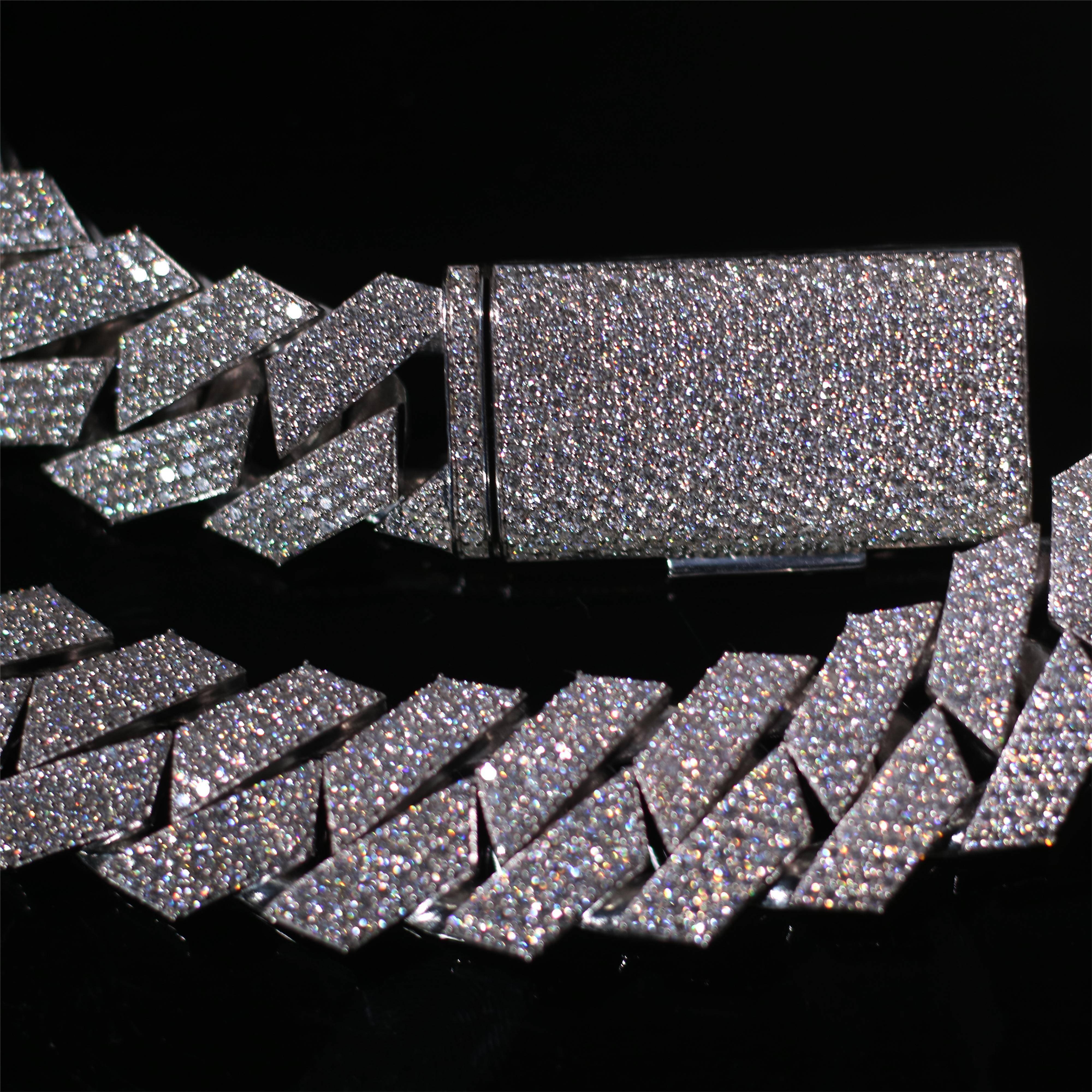 Heavy Cuban Link Chain 22mm 5 Rows 925 Silver VVS Iced Out Diamond Moissanite Cuban Chain