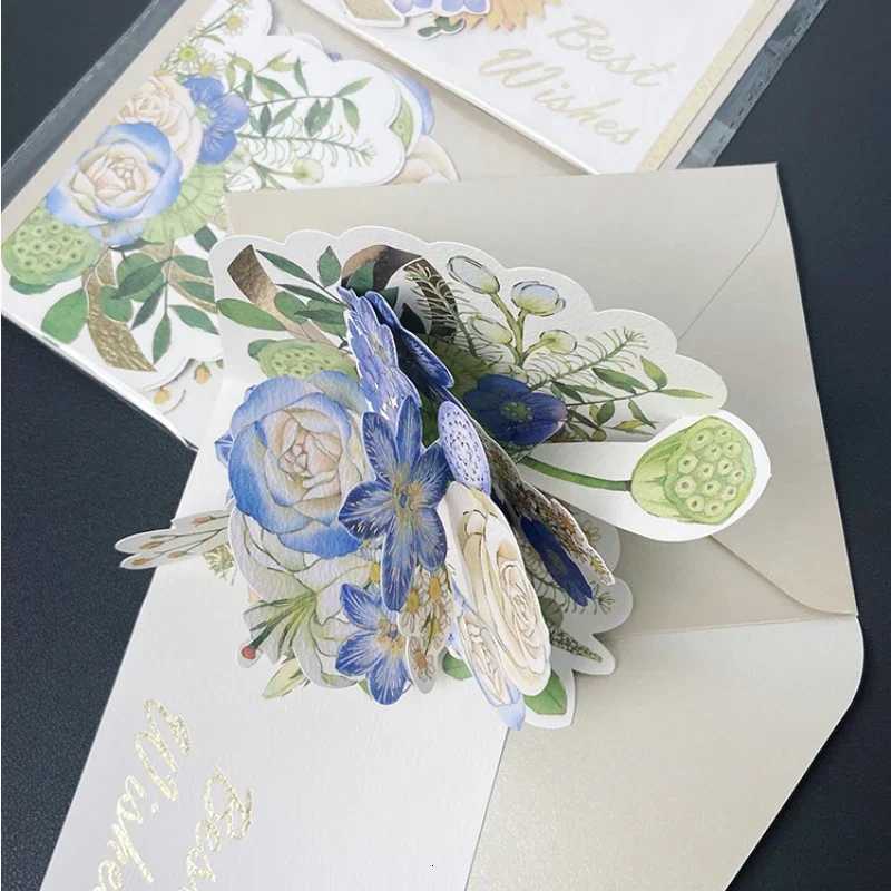 Rantic Flower 3D -up Greeting Cards Best es Birthday Wedding Anniversary Postcard Thanksgiving Xmas Gifts Cards H251210