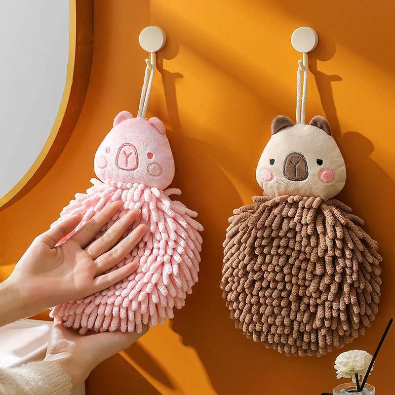 Capybara Hand Towel - Cute Kitchen Towels With Hanging Loops Super Absorbent Chenille Hand Face Bath Towel Funny Towel C251210