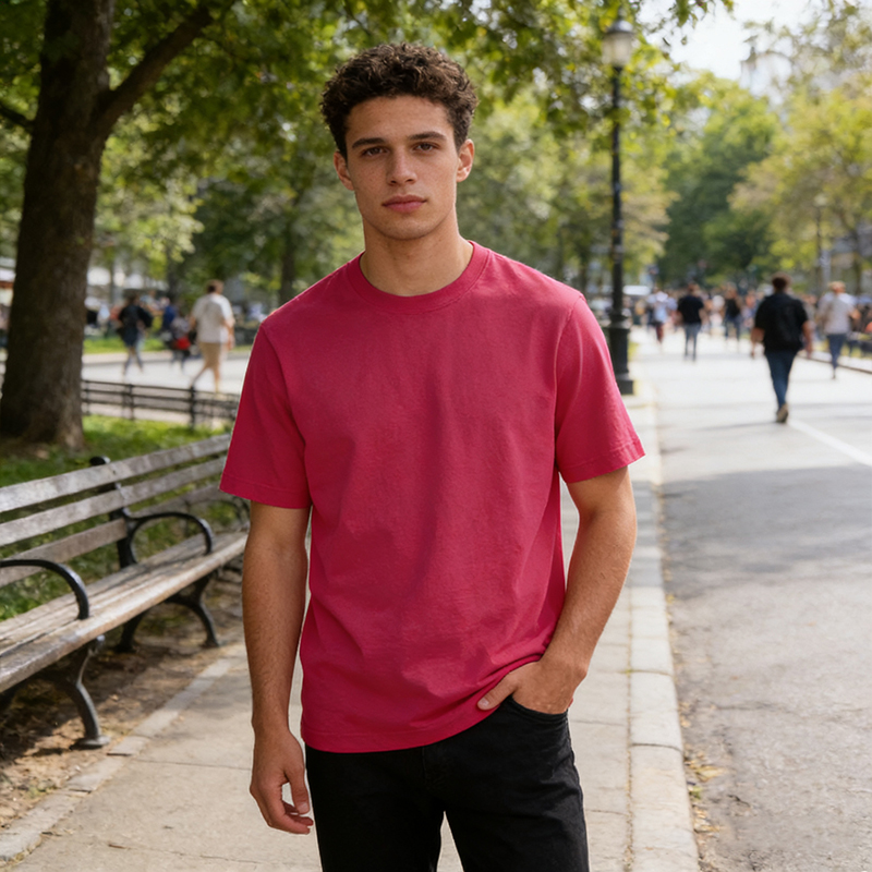 Unisex Oversized Crew Neck T-Shirt Short Sleeve Loose Fit Casual Basic Tee for Daily & Street Style -CF00186