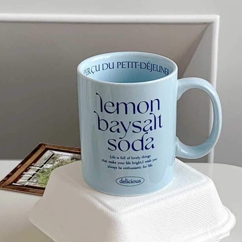 ins letter mug ceramic cup breakfast cup couple water cup pair cup oat cup yogurt cup C251210