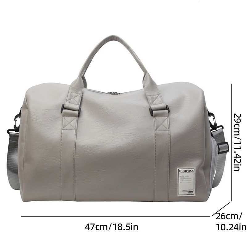 PU Travel Duffel Bag Waterproof Lage Handbag with Shoes Pocket Weekender Overnight Daypack Dry Wet Sports Shoder Tote Pack Y251209