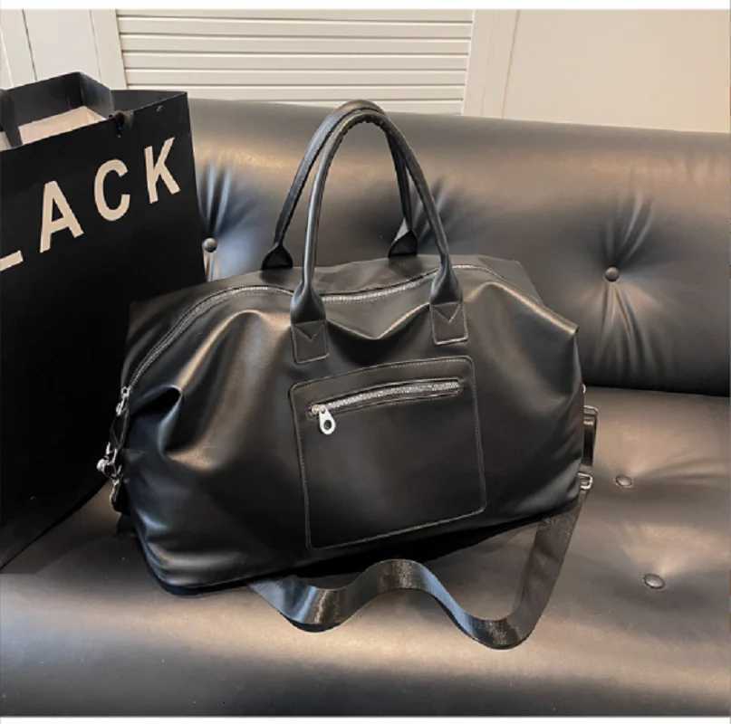 New Korean Fi High Quality Leather Travel Handbag Men Wens Large Capacity Business Totes Shoder Bags Shopping Bag Y251209