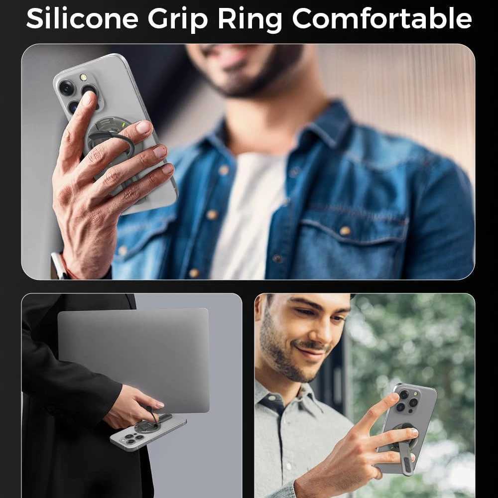 360Rotation Double-Sided Magnetic Phone Stand for Phone Grip Stand 3-in-1 Finger Ring Holder for iPhone 17 16 15 14 13 C251210
