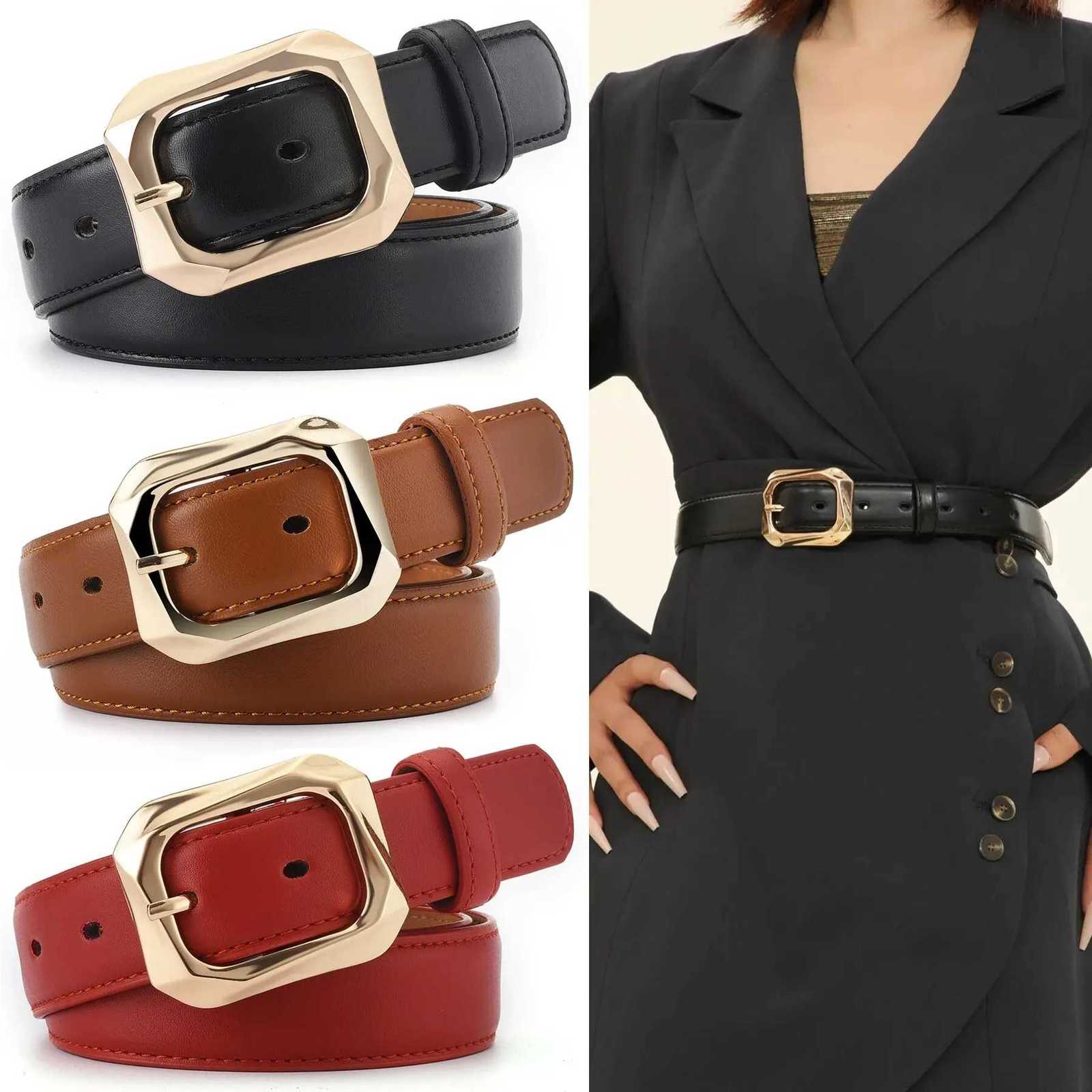 Luxury 1pc New Womens Belt Fashion Gold Alloy Buckle Belt High Grade Soft PU Leather Belt Trend Paired with Coat Jeans Belt Lady Belt Y251210