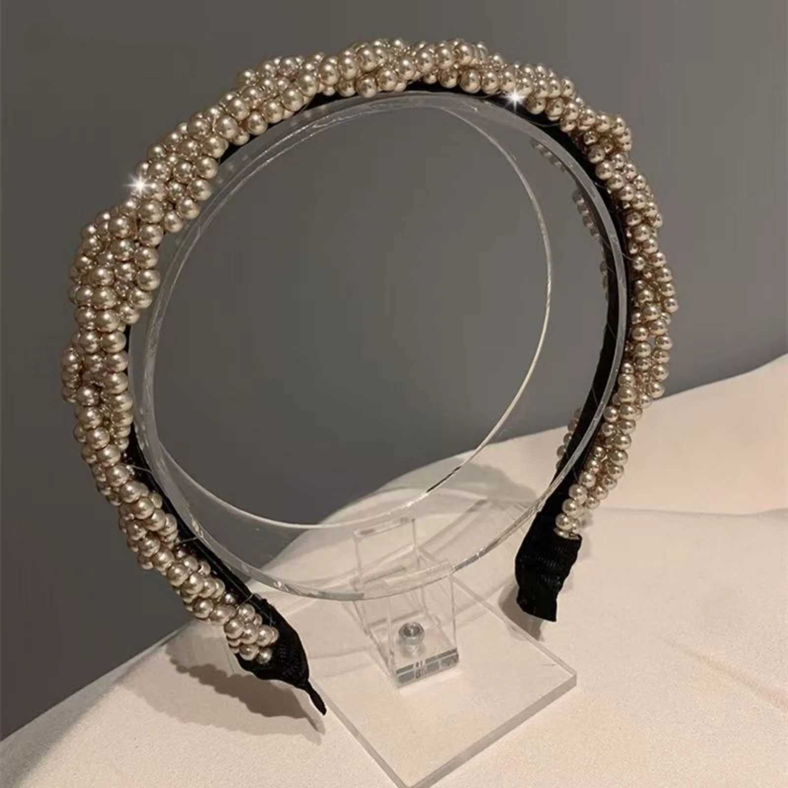 1PCBraided Pearl bands with Sparkling Accents Stylish Hair Hoops for Ladies Tren Hair Decor for Parties Daily Wear Y251210