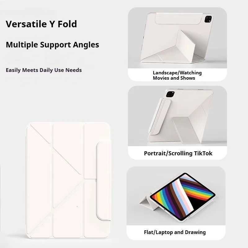 RBP Y-Shaped Folding Case Magnetic iPad A16 10/11th Gen iPad Pro 11 13 129 Air 11 Ai/5 mini 6 With Magnetic Detachable Cover H251210