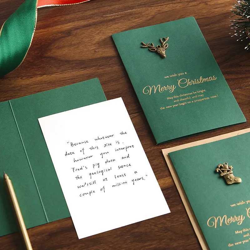 2025 Merry Christmas Greeting Cards Set with Envelopes New Year es Xmas Decorative Postcards Holiday Gift for Family Friends H251210