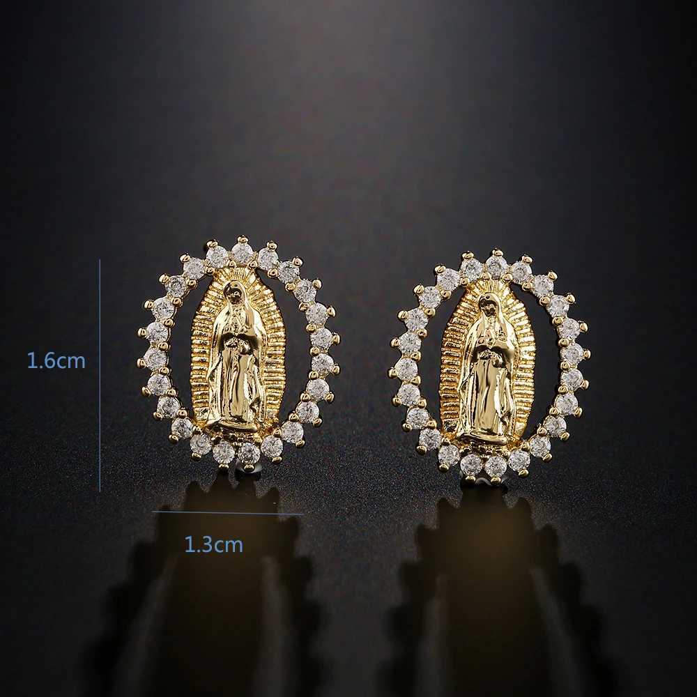 Gold Color Religious Wen Drop Earrings High Quty Virgin Mary Pendant Earrings With CZ StoneElegant Jewelry Gift Y251210