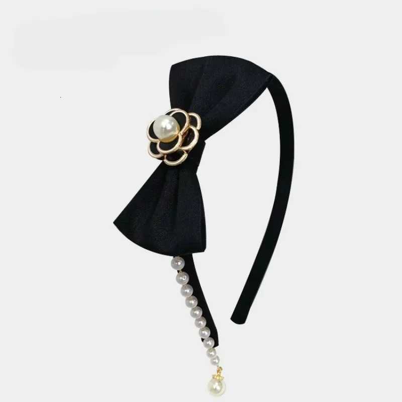 Korean Fabric Bow Hairbands for Women Camellia Flower Pearl Tassel Headbands Fashion Hair Band Headwear Hair AccessoriesT251210