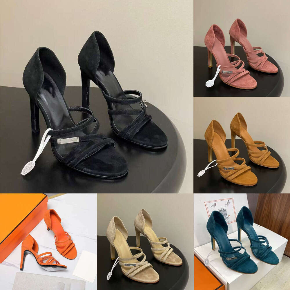 summer Luxury Lullaby Kelly suede Sandals women Stiletto Heel Round metal embellished slip on open toe cover designer heel sandal lady party Wedding evening shoes