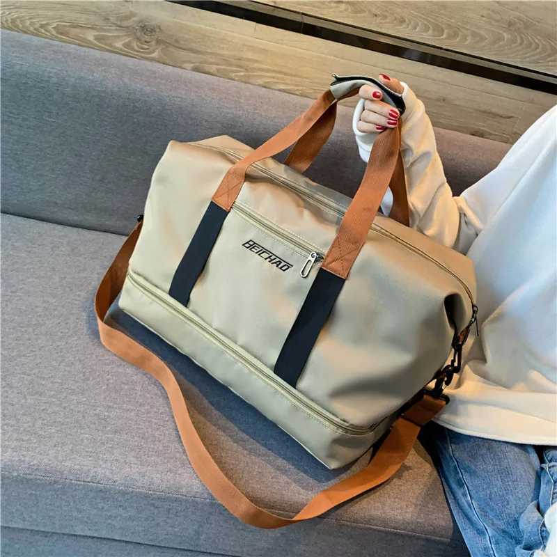 Travel Bag Large Capacity Tote Lage Dry Wet Swimming Gym Bag Oxford Waterproof Sports Crossbody with Shoe Cpartment Y251209
