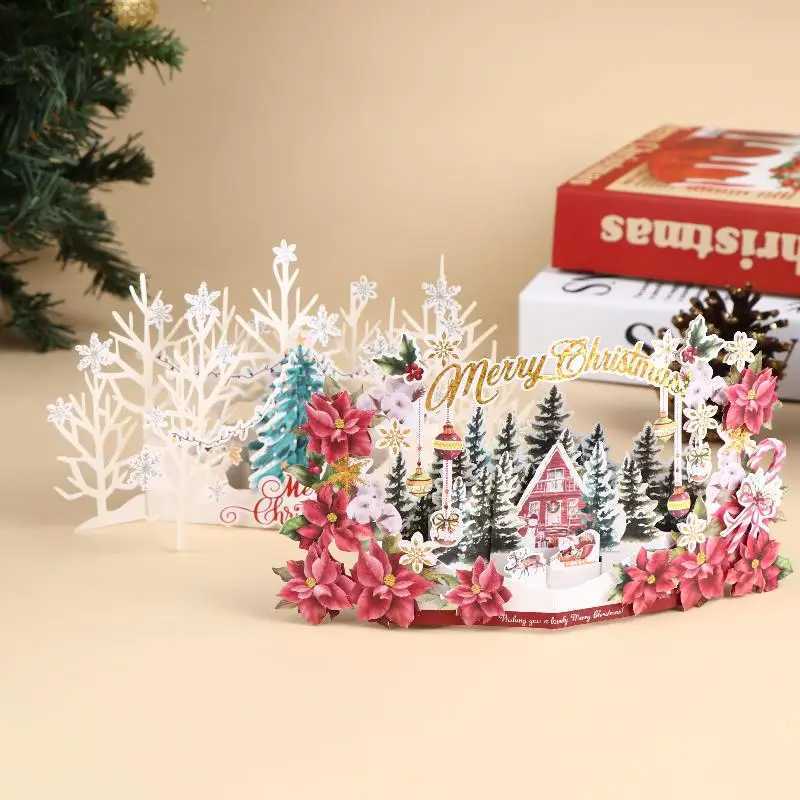 2025 Christmas 3D Santa Claus Decorative Card For Festive Ocns Gift For Parents Siblings Teas mates H251210