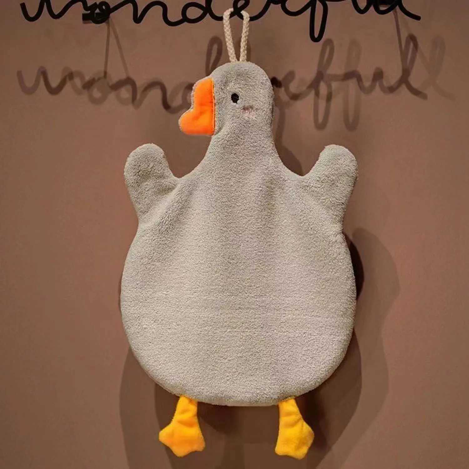 Cute Hand Towel Kitchen Bathroom and Toilet Hand Towel Hanging Type with Super Water Absorption Quick Drying Cartoon Goose C251210