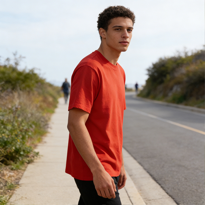 Unisex Oversized Crew Neck T-Shirt Short Sleeve Loose Fit Casual Basic Tee for Daily & Street Style CF00188