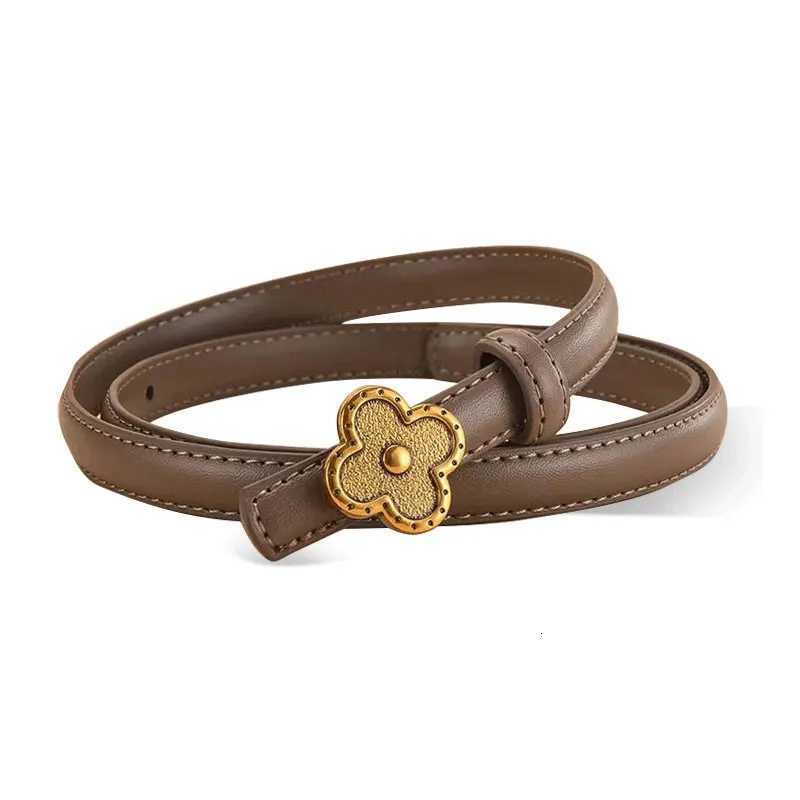Luxury Ladies leather belt with a gold metal buckle a stylish belt with a clasp suitable for pairing with formal wear and jeans Y251210