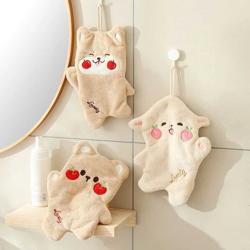 Kitchen TowelsCartoon Bear Hand Towels For Bathroom And Kitchen Soft Wipe Hand Towel Absorbent Towels For Quick Drying C251210