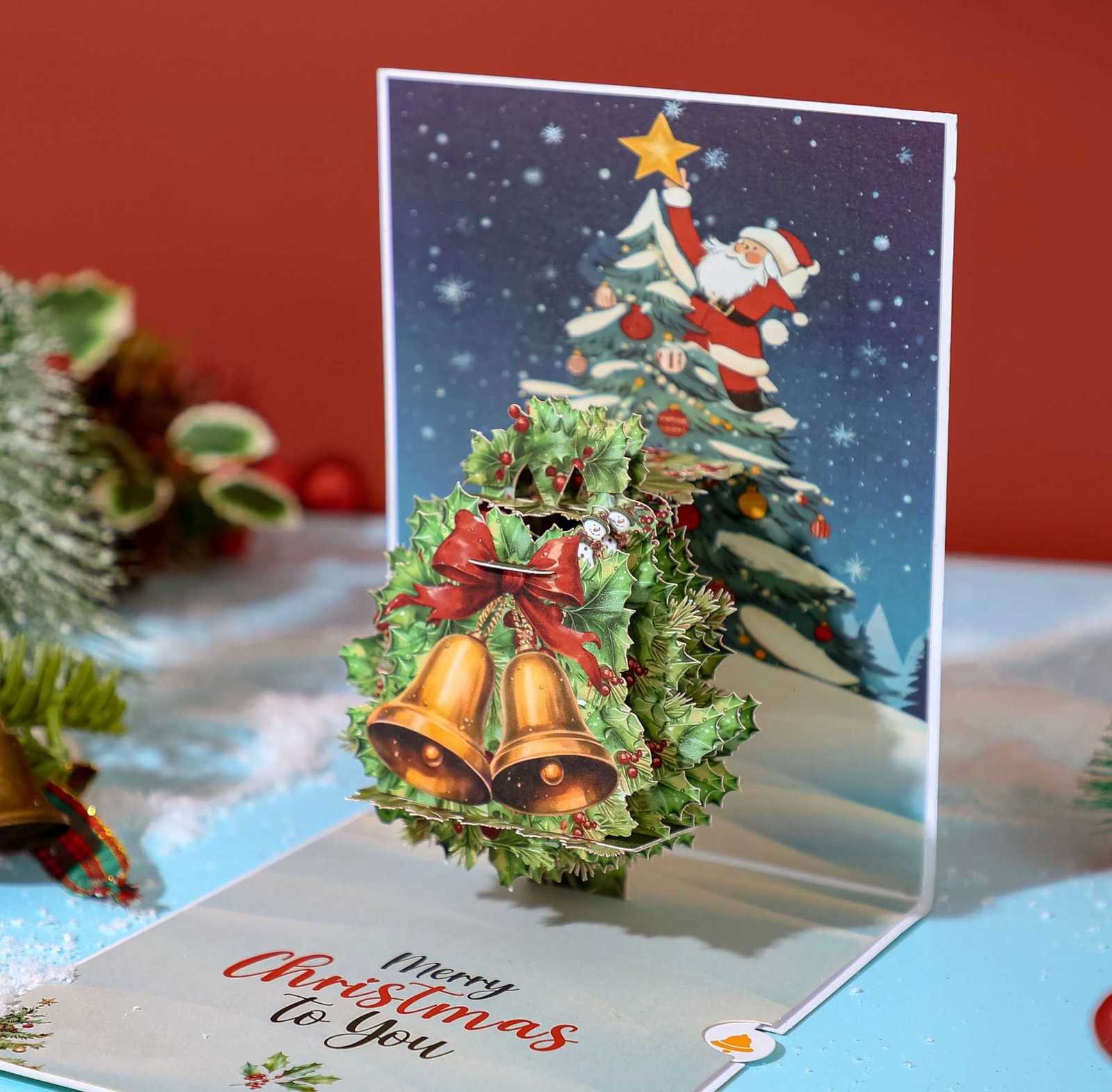 Christmas-Themed Greeting Card Featuring Jolly Christmas Bells Perfect for Spreading Holiday Cheer During Christmas Season H251210
