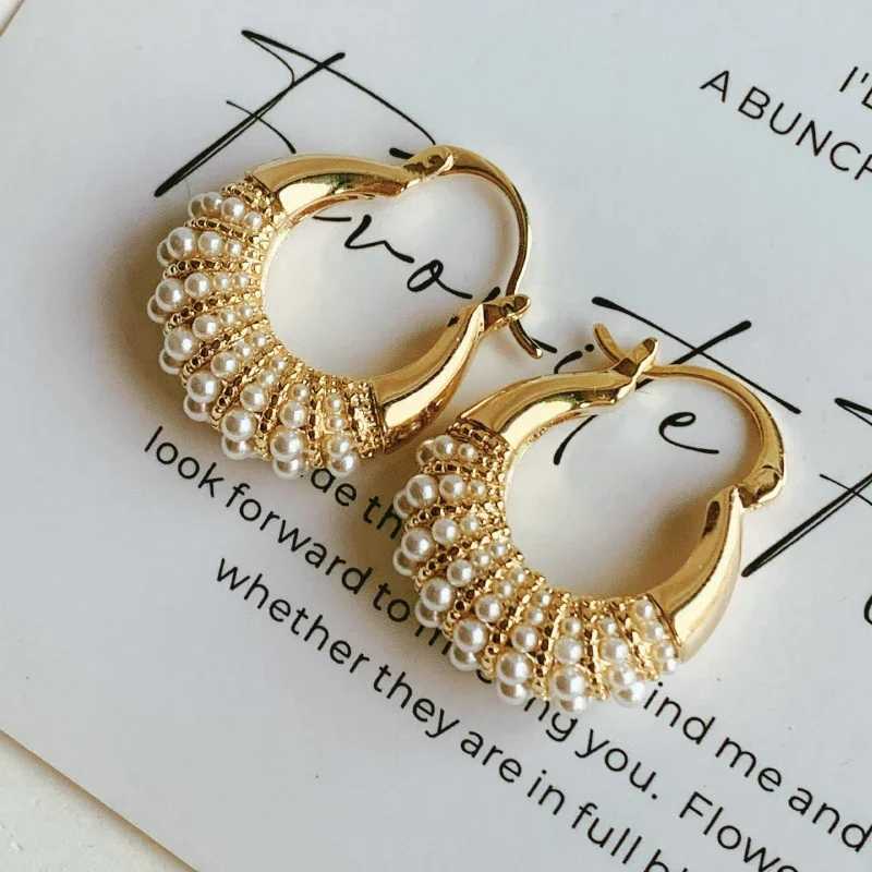 French new design fashion jewelry 14K gold plated U-shed small pearl earrings elegant wens daily work accories Y251210
