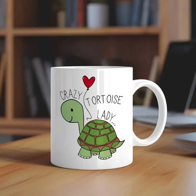 1 Crazy Turtle Lady Mug - Fun reusable coffee mug with a playful turtle design dishwasher safe and insulated for hot drinks C251210
