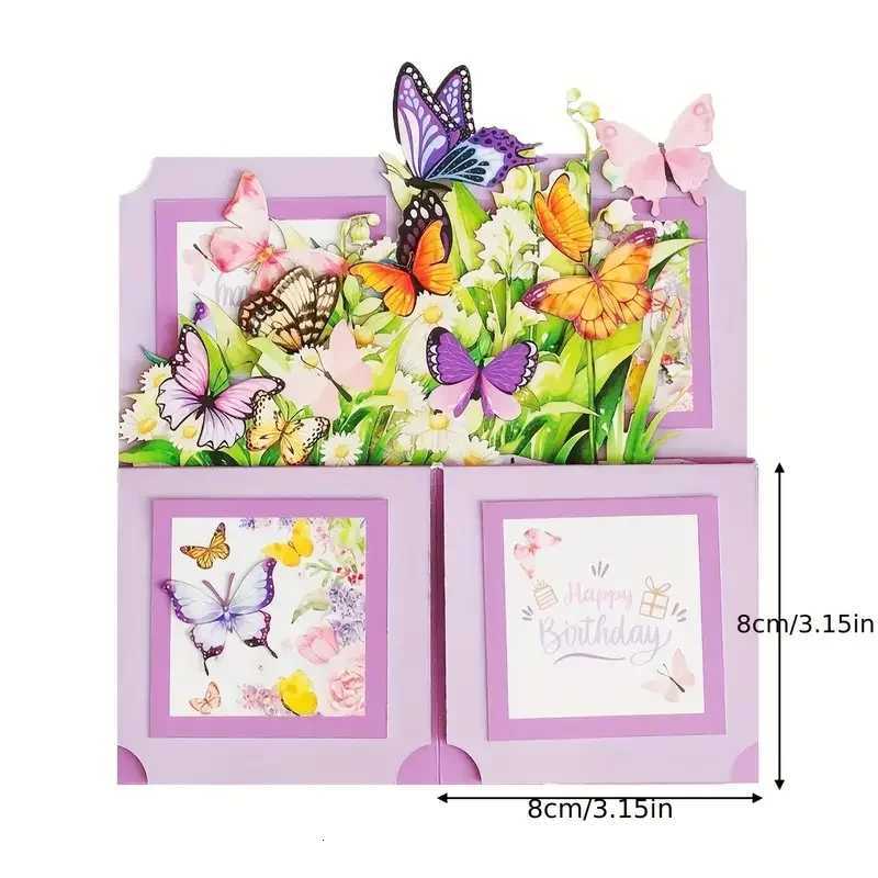 1pc 3D -Up Birthday Greeting Card Family Friends Birthday Cards Floral and Design for Any Recipient Party Supplies H251210