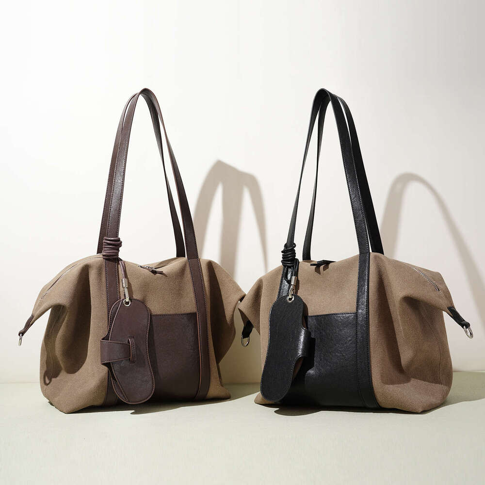 Luxury Bag Designer Shoulder Bags Totes Hobo New Fashion Versatile Casual Handbag Patchwork Color Block Stylish Canvas Briefcase Large Capacity Commut