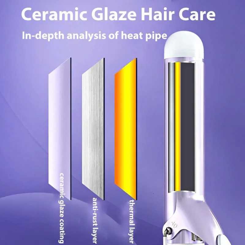 40MM Professional Ceramic J-Shape Rotating Big Wave Curling Iron Electric Curling Iron Hair Styling Tools Salon Styling ToolsT251210
