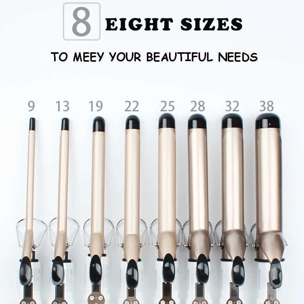Hair Curling Iron 9mm 13mm 19mm 22mm 25mm 32mm 38mm Ceramic Hair Curler Electric Salon Styling Tool Crimping IronT251210