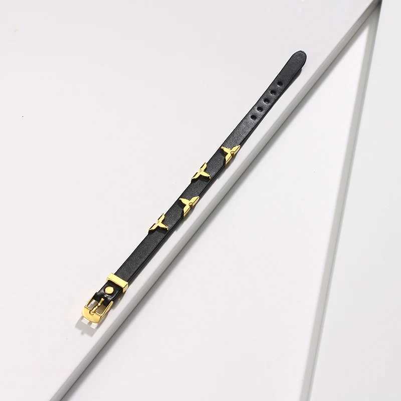 Fashion Leather Bracelet for Wen Men with Gold Tone Studs Adjustable Wristband 6 Available Tren Gift Y251210