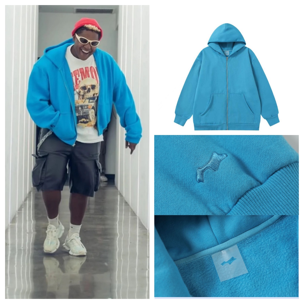 Men's Hoodies Ly Arrived Skylrk Hoodie Autumn Casual Embroidery Fleece Hooded Sweatshirt Solid Colors Simple Fashionable Cardigan Zipper Pullover Hoodie Set