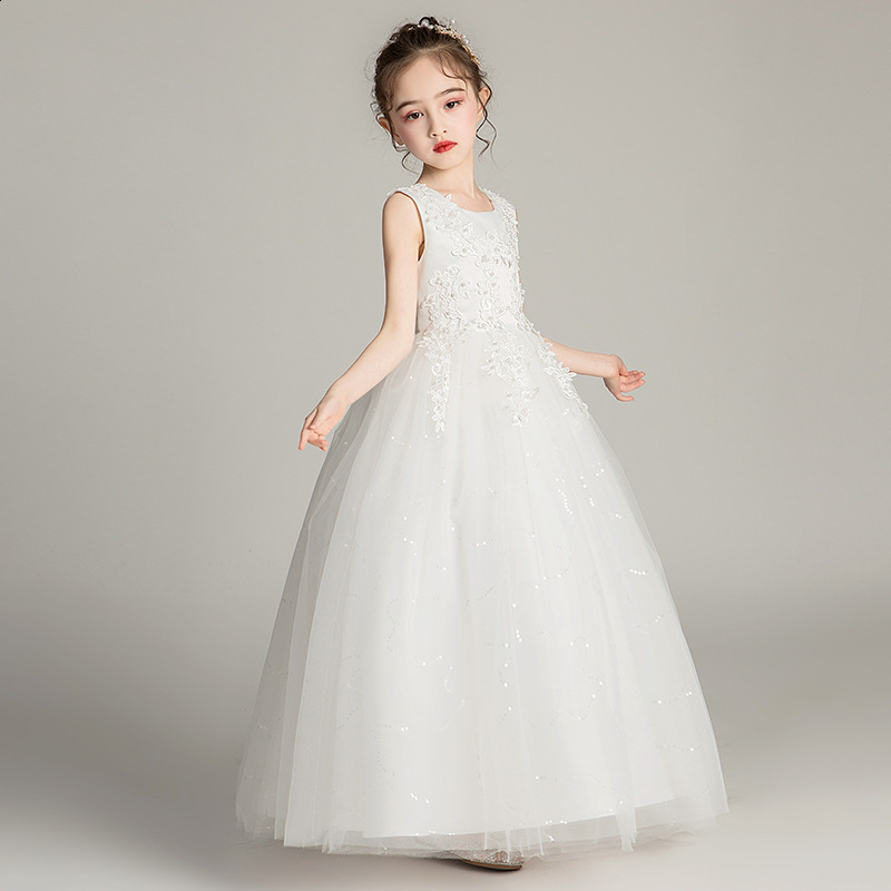 Green Flower Girl Dress Pageant Gown For Wedding Lace Appliques Princess Kids Birthday Party First Communion Gowns 251014