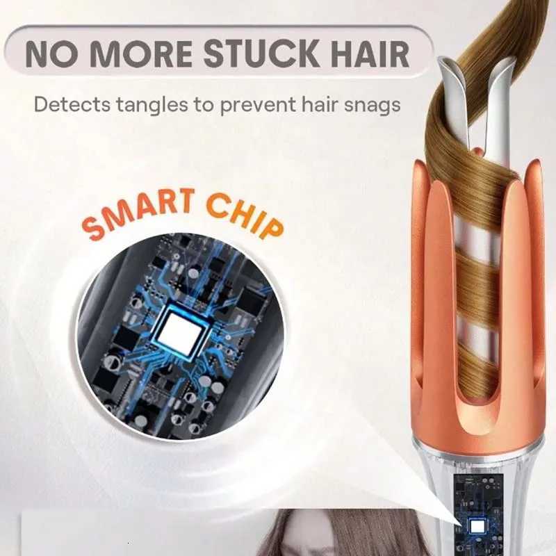 Portable 25mm Auto Rotating Ceramic Hair Curler Fast Heating and Temperature Display LED PTC Electric Hair IronT251210