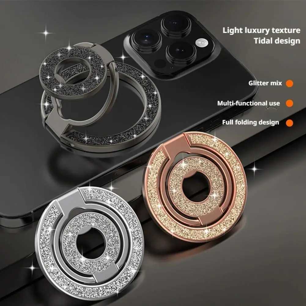 NEW Double-Sided Magnetic Phone Stand Ring Holder Kickstand Magnet Grip For iPhone 16 15 14 13 12 Pro Max Gym Car Holder C251210