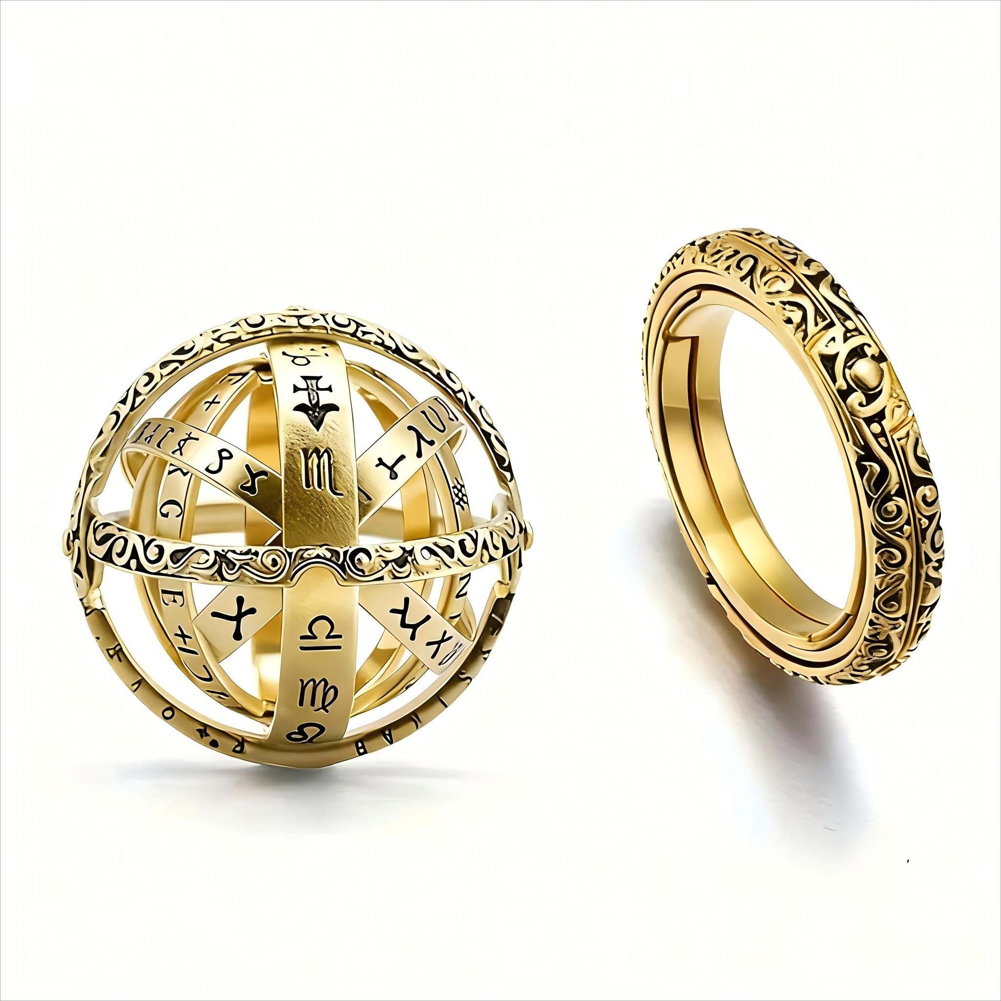 Deformation Ring Necklace Men's Fashion Astronomy Ball Pendant Couple Women's Internet Celebrity Student Tail Ring Single Personality Atmosp